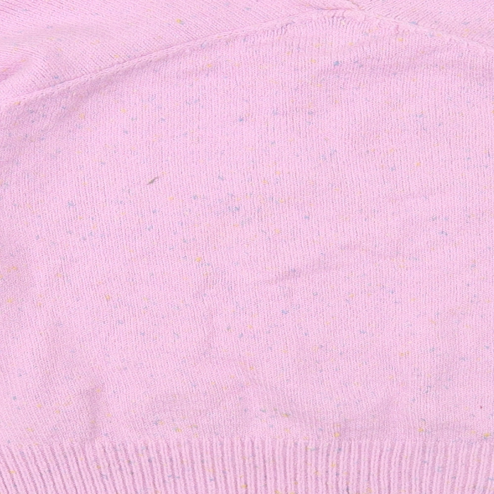 NEXT Womens Pink V-Neck Cotton Pullover Jumper Size M