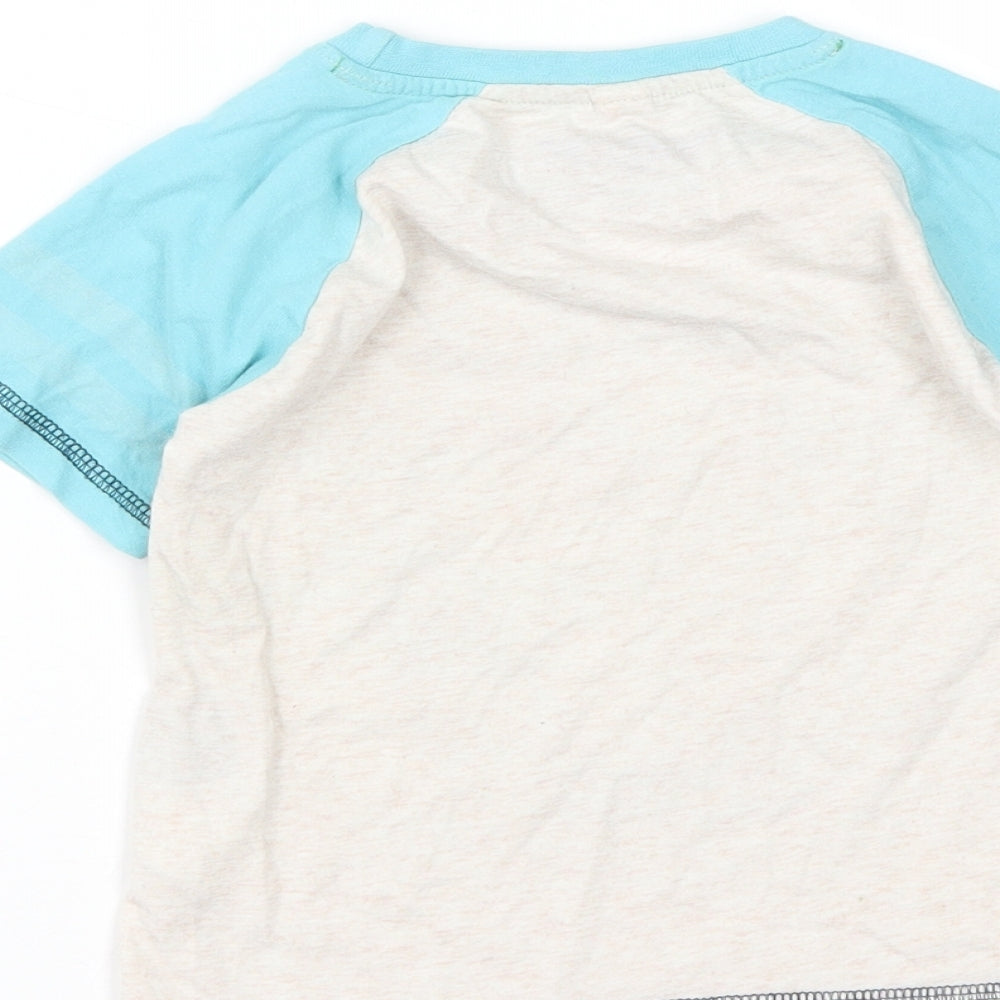 Disney Boys Beige Polyester Basic T-Shirt Size 3-4 Years Round Neck - Dusty Planes