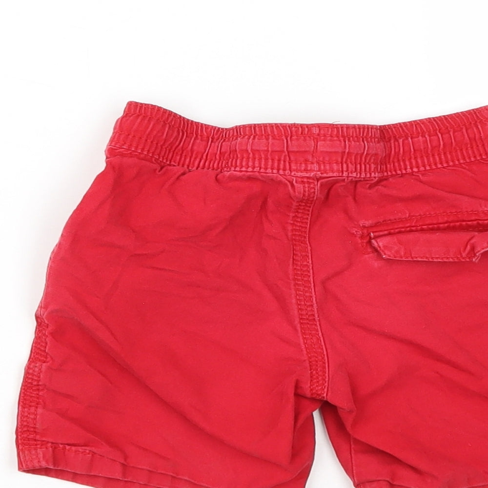 Denim & Co. Boys Red Cotton Sweat Shorts Size 2 Years Regular Drawstring