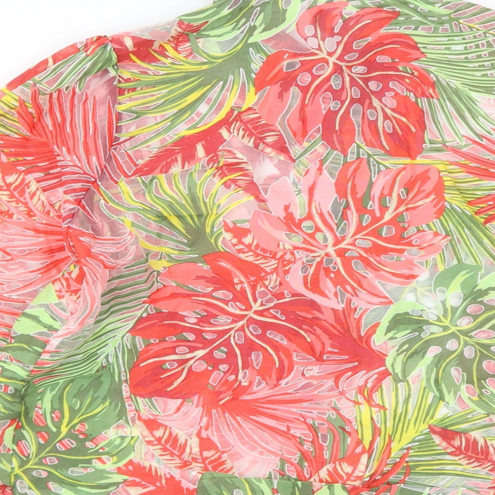 Savida Womens Multicoloured Geometric Polyester Basic Button-Up Size M Collared
