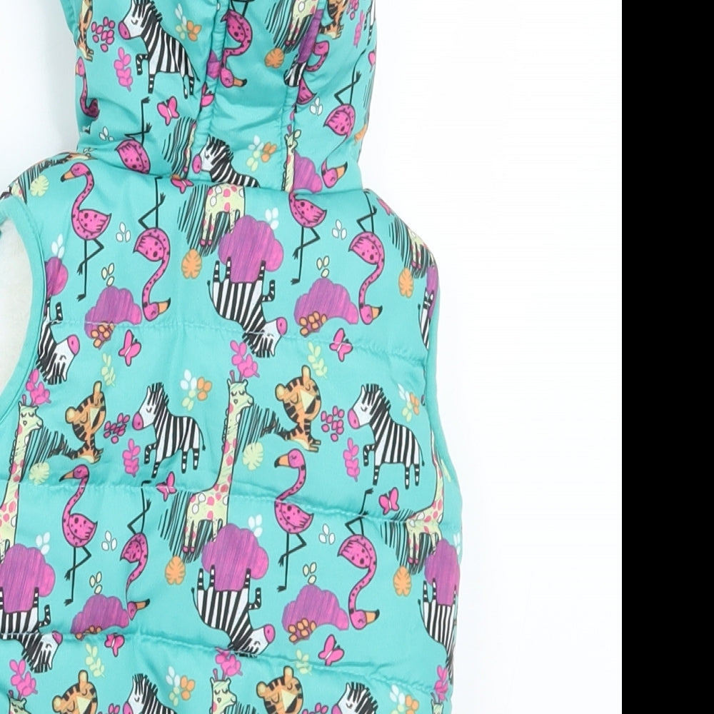 Dunnes Stores Girls Multicoloured Geometric Gilet Coat Size 3-6 Months Zip - Animals
