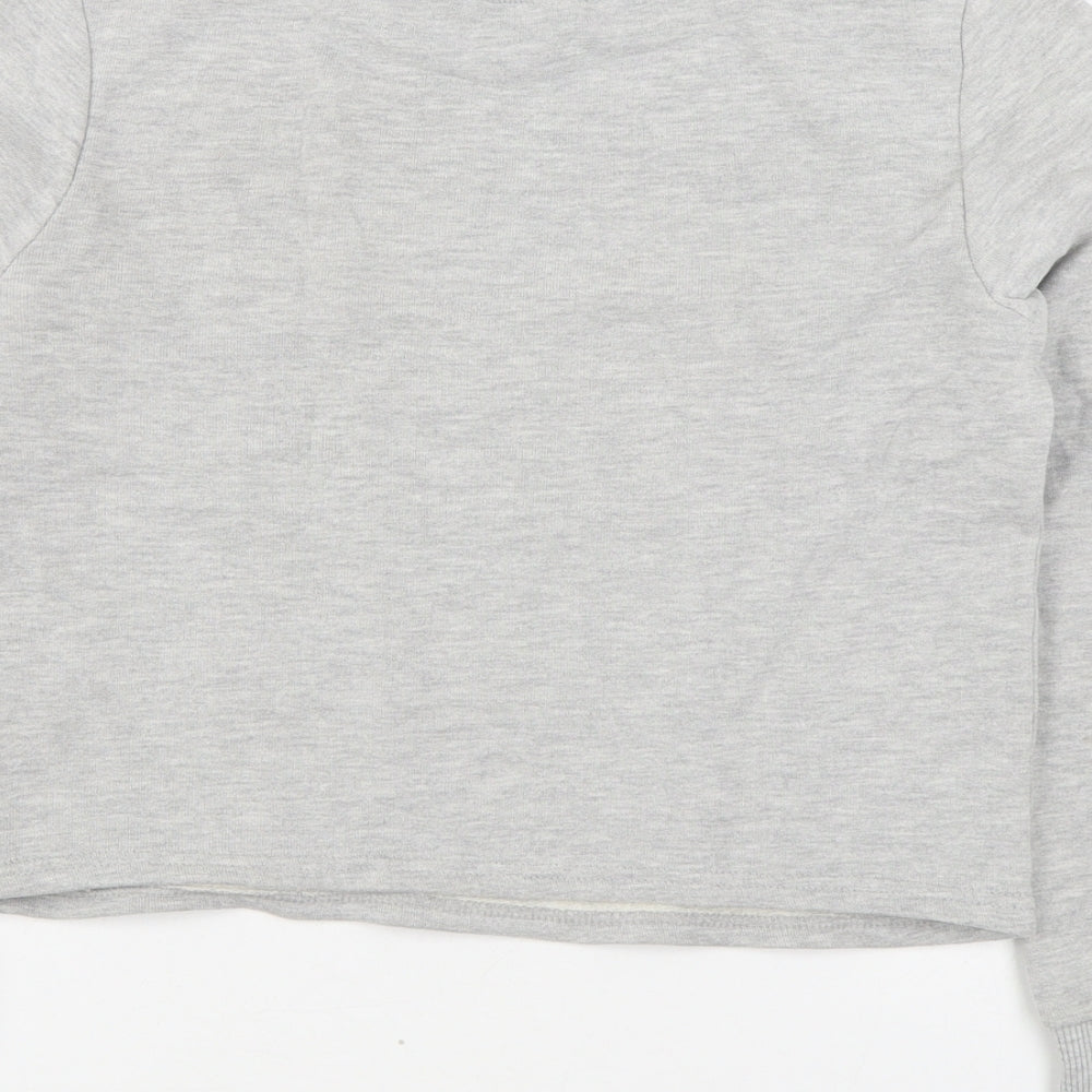 Miss Selfridge Womens Grey Cotton Pullover Sweatshirt Size 6 Pullover