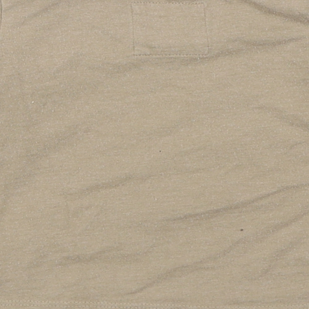 TU Baby Brown Cotton Basic T-Shirt Size 6-9 Months Round Neck Pullover