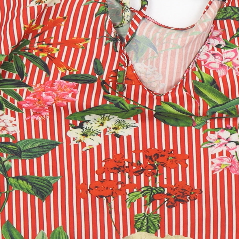 CMNC Womens Multicoloured Floral Polyester Basic Blouse Size S Halter