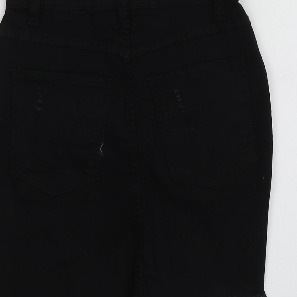 PRETTYLITTLETHING Womens Black Cotton Mini Skirt Size 6