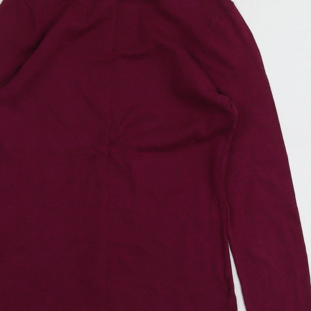 NEXT Womens Purple Square Neck Cotton Pullover Jumper Size 6