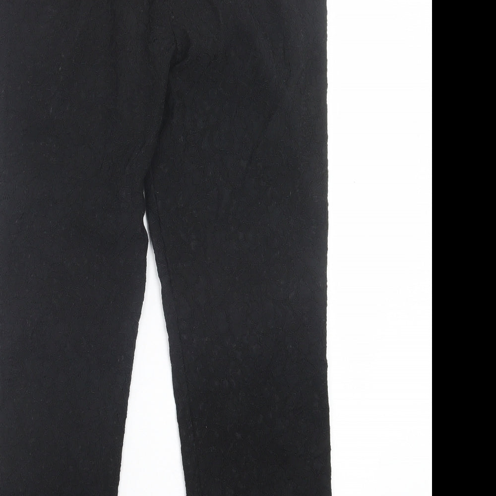 Idano Womens Black Nylon Trousers Size 8 L26 in Regular Hook & Eye