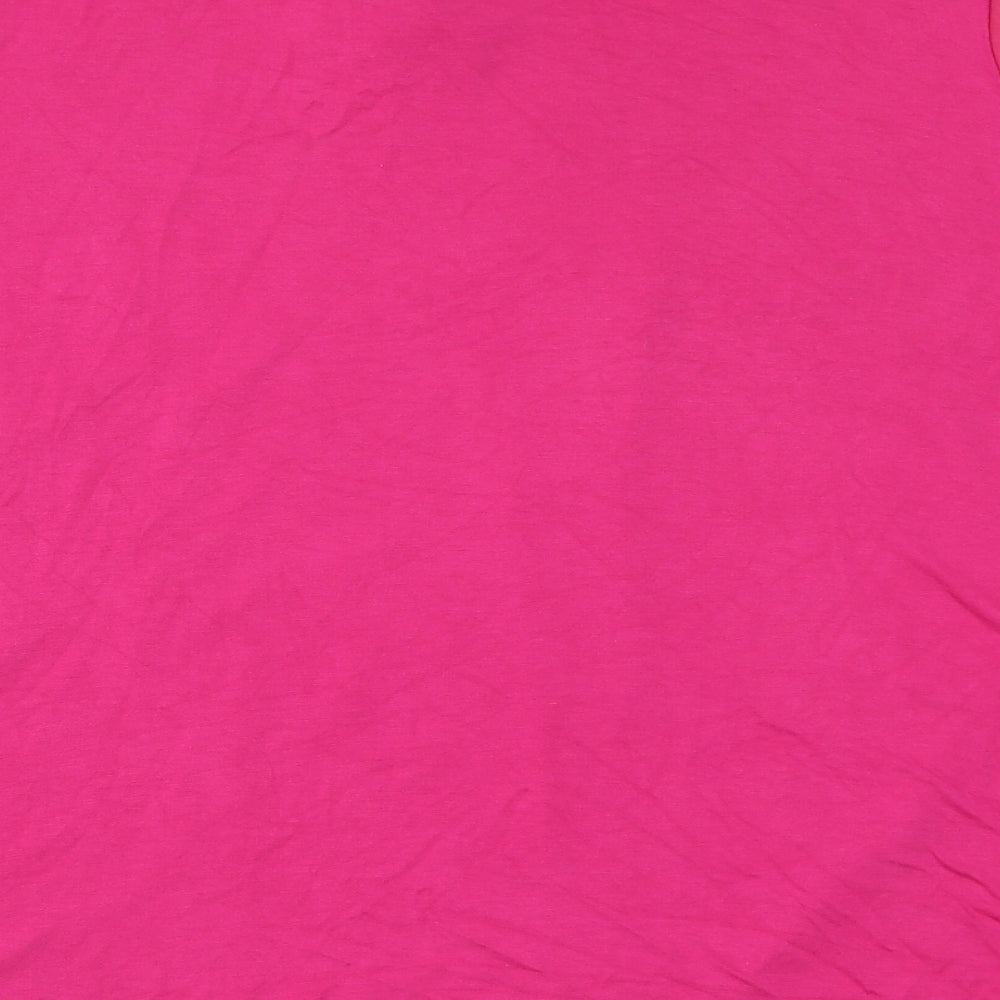 Dunnes Stores Womens Pink Polyester Basic T-Shirt Size XL Round Neck