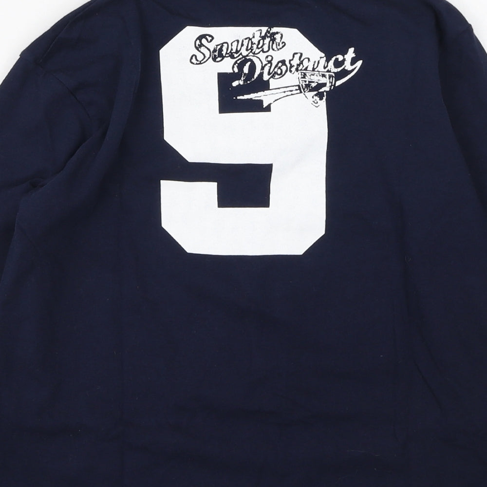 George Boys Blue Cotton Basic Casual Size 9-10 Years Round Neck