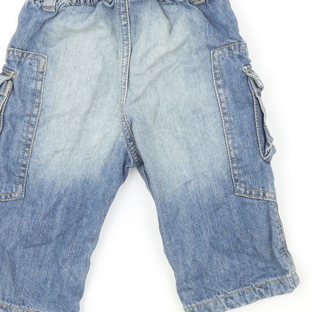 Bam Bib el Boys Blue 100% Cotton Pedal Pusher Jeans Size 6-9 Months - London