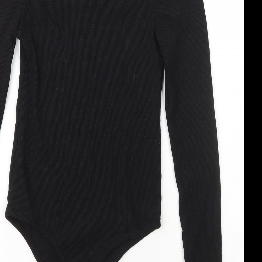 Little Mistress Womens Black Cotton Bodysuit One-Piece Size 6