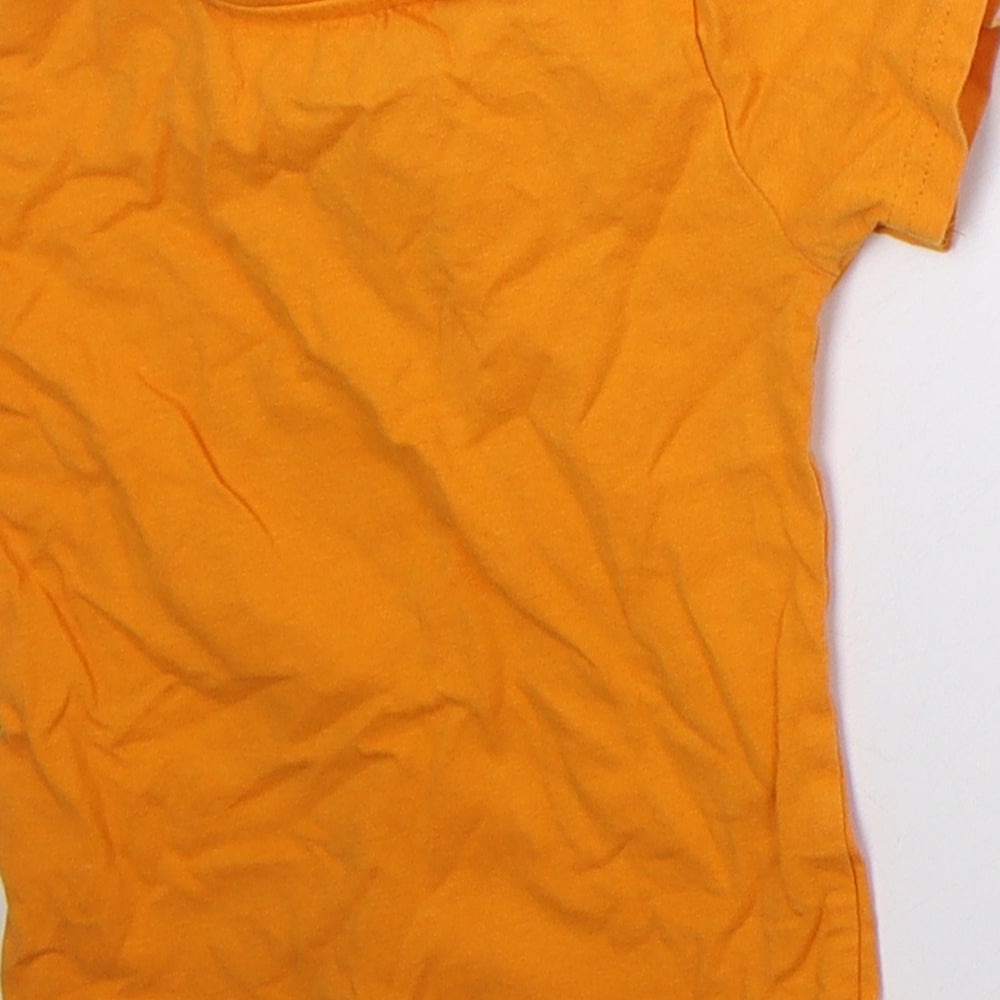 Primark Boys Orange Cotton Basic T-Shirt Size 9-12 Months Crew Neck Pullover - Daddys Best Friend