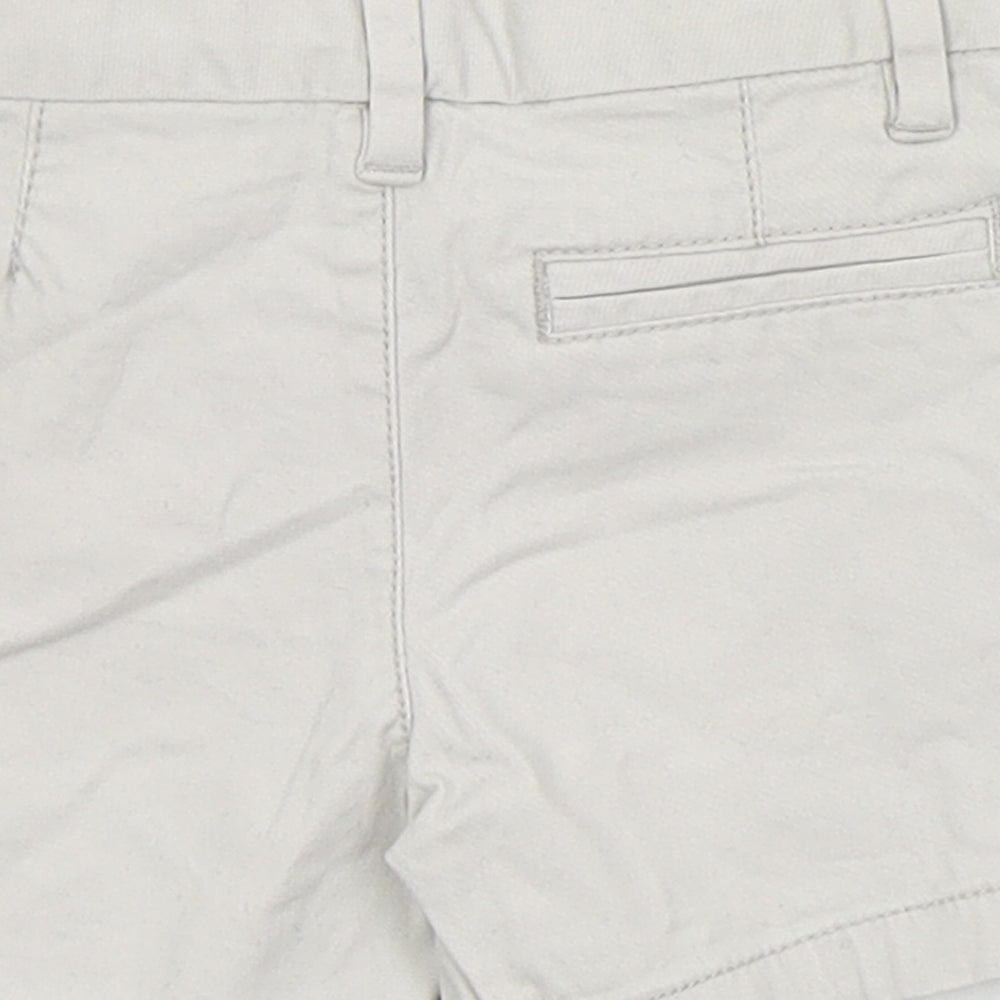 River Island Boys White Cotton Cropped Trousers Size 6-9 Months Button