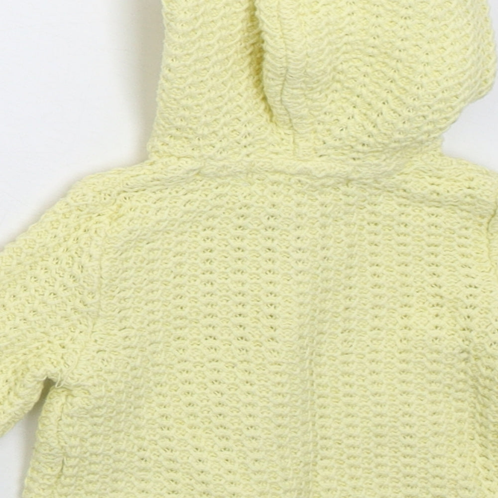Tommy Bahama Girls Yellow Cotton Cardigan Jumper Size 3-6 Months Button