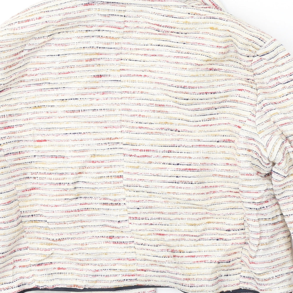 Silvian Heach Womens Ivory Striped Jacket Blazer Size S Button