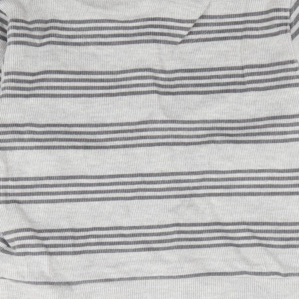 Dunnes Boys Grey Round Neck Striped Cotton Pullover Jumper Size 5 Years Pullover