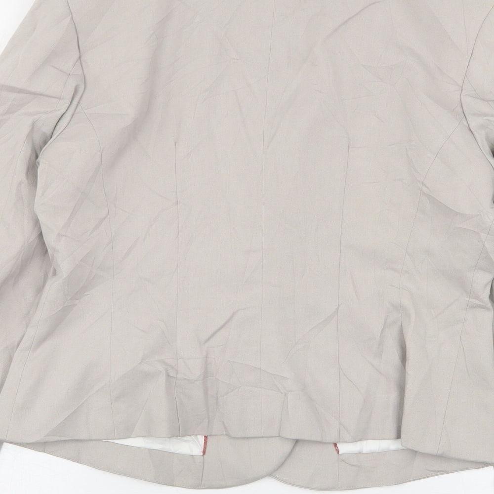 H&M Womens Beige Polyester Jacket Blazer Size 14
