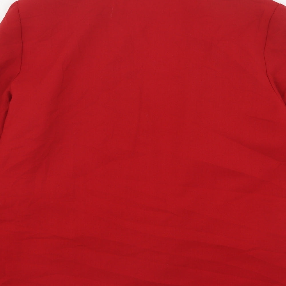 Lerose Womens Red Wool Jacket Blazer Size 12
