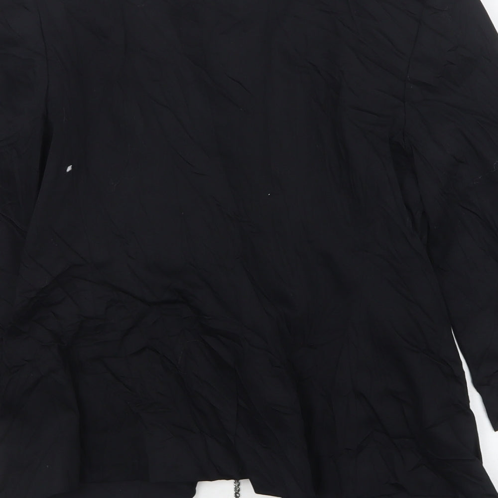 Et Vous Womens Black Cotton Jacket Blazer Size 10