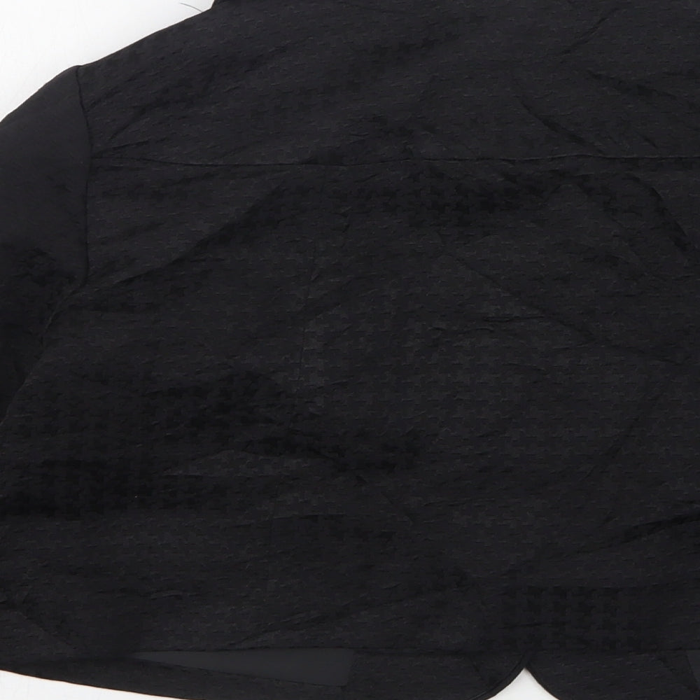 H&M Womens Black Houndstooth Jacket Size 8