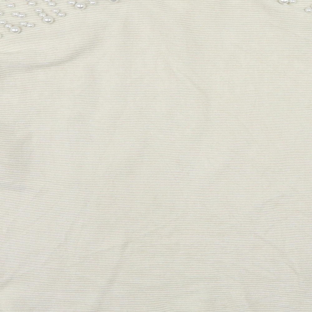 Mc Lorene Womens Beige Round Neck Viscose Pullover Jumper One Size