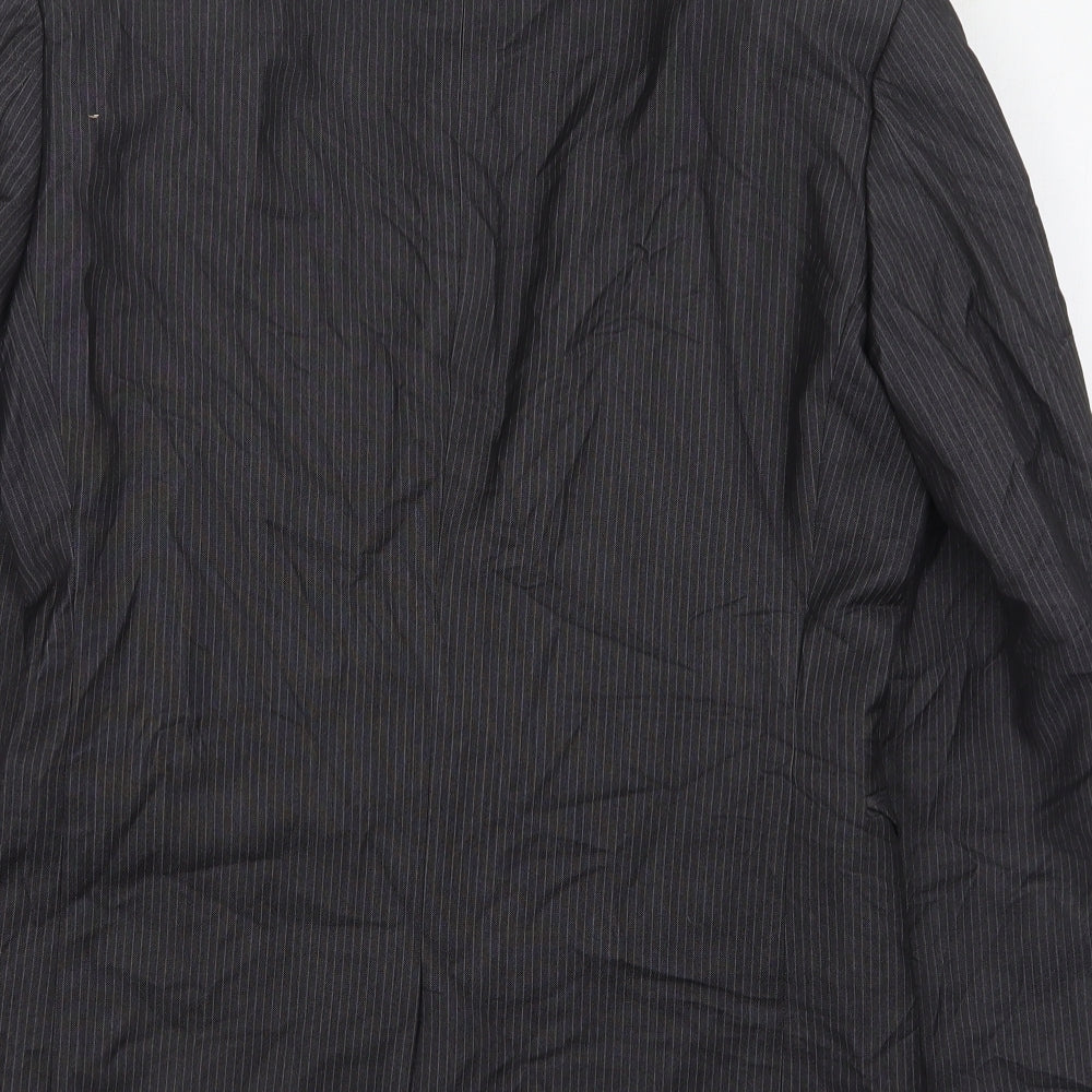 NEXT Mens Grey Striped Polyester Jacket Suit Jacket Size 36
