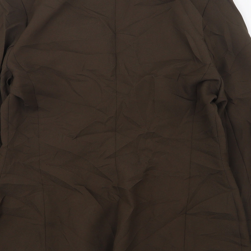 Spinney Womens Brown Polyester Jacket Suit Jacket Size 16