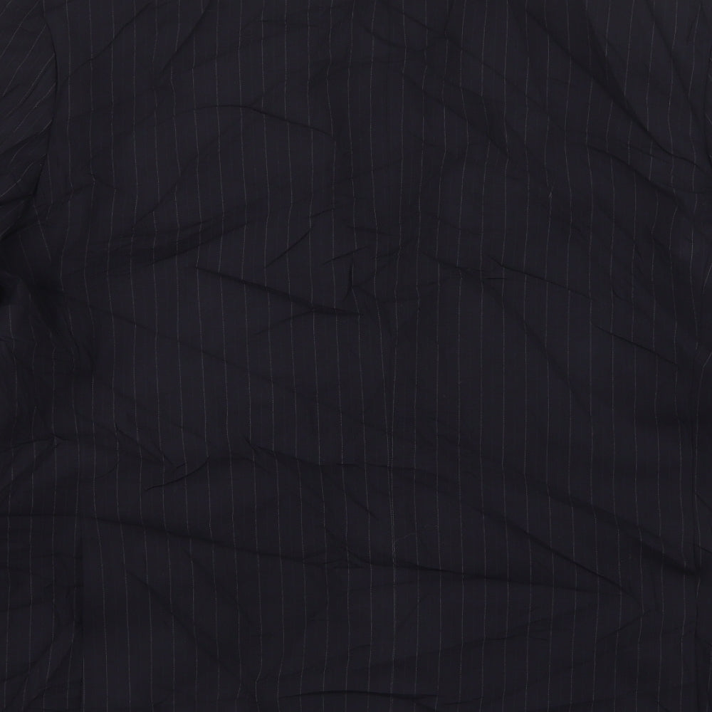 Marks & Spencer Mens Black Striped Wool Jacket Suit Jacket Size 44
