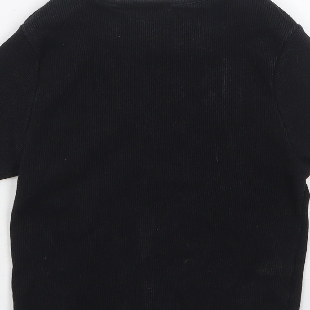 ASOS Womens Black Polyester Basic T-Shirt Size 8 Round Neck