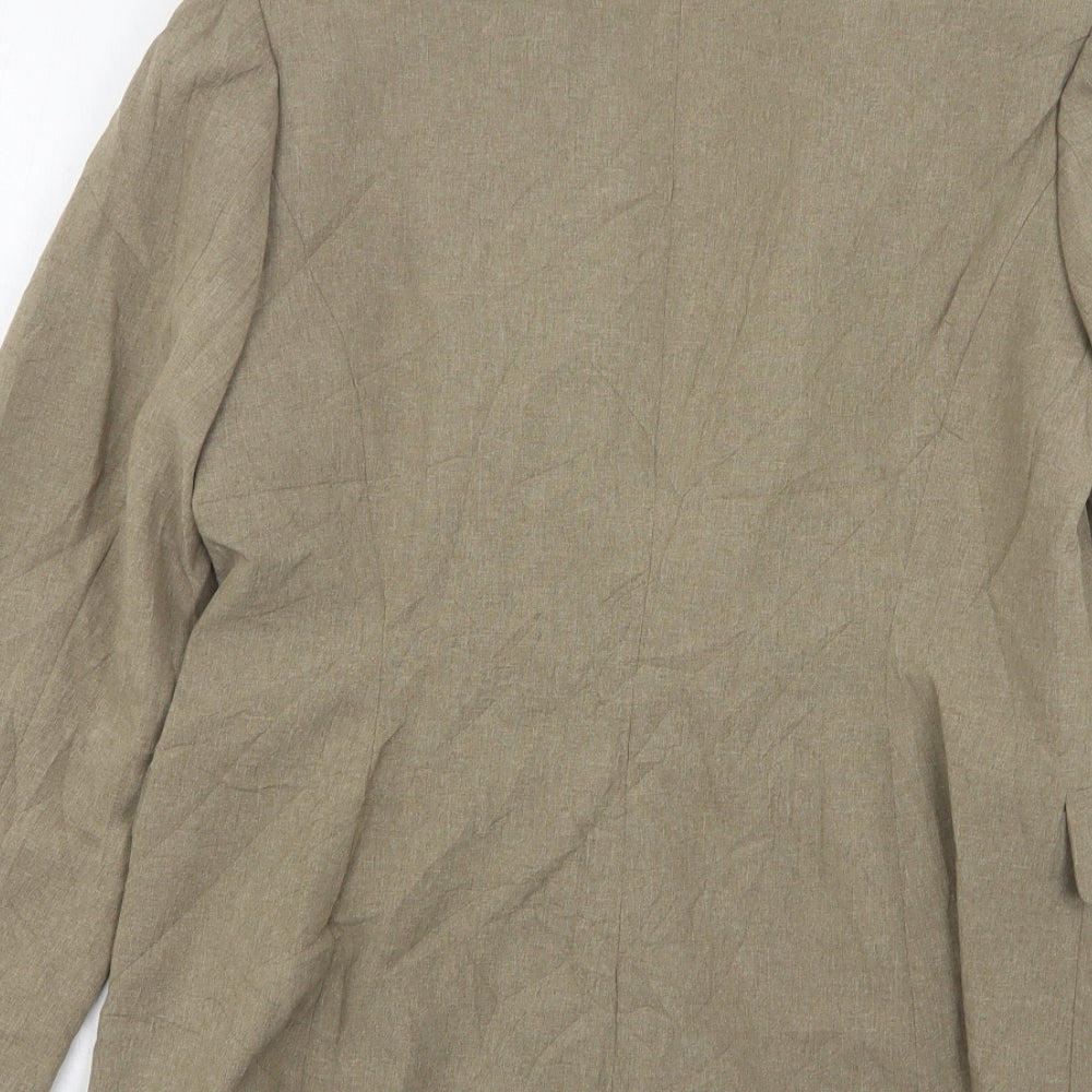 Essentials Womens Beige Polyester Jacket Suit Jacket Size 12