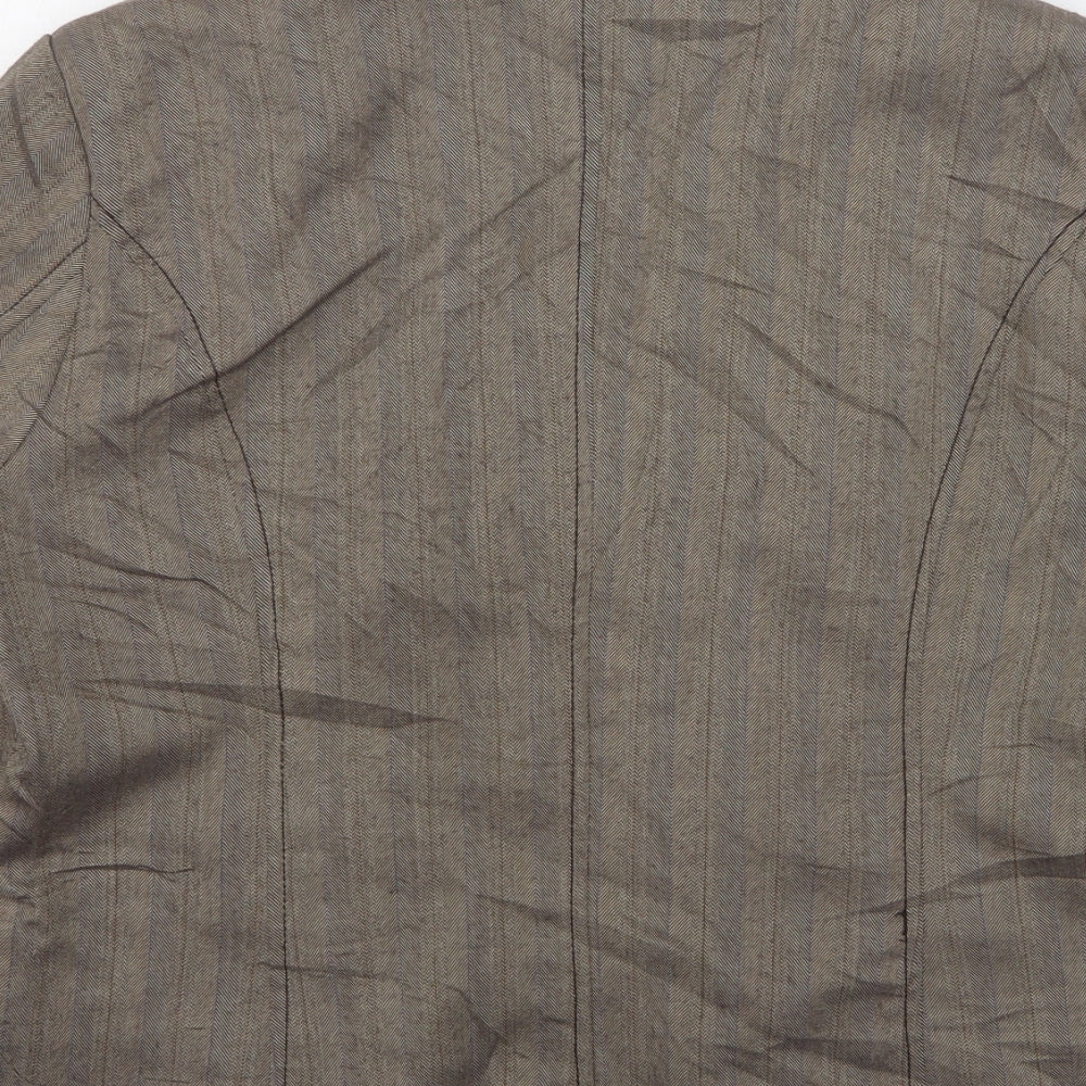 My Own Womens Beige Polyester Jacket Suit Jacket Size 16