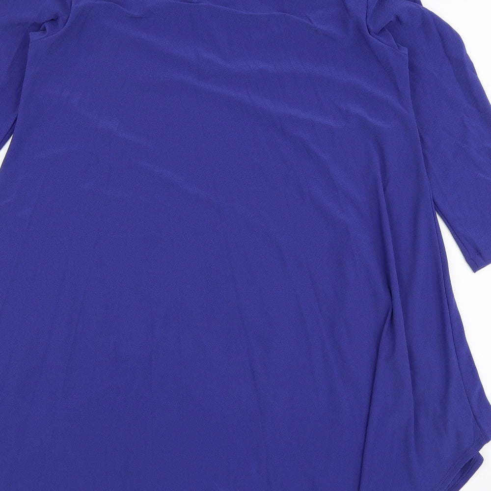 Renee Womens Purple Polyester Shirt Dress Size S Collared Pullover
