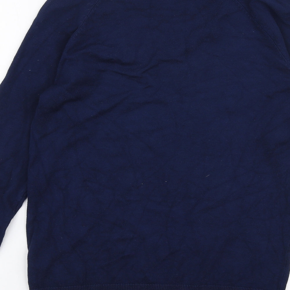 Dunnes Stores Womens Blue Round Neck Viscose Pullover Jumper Size S