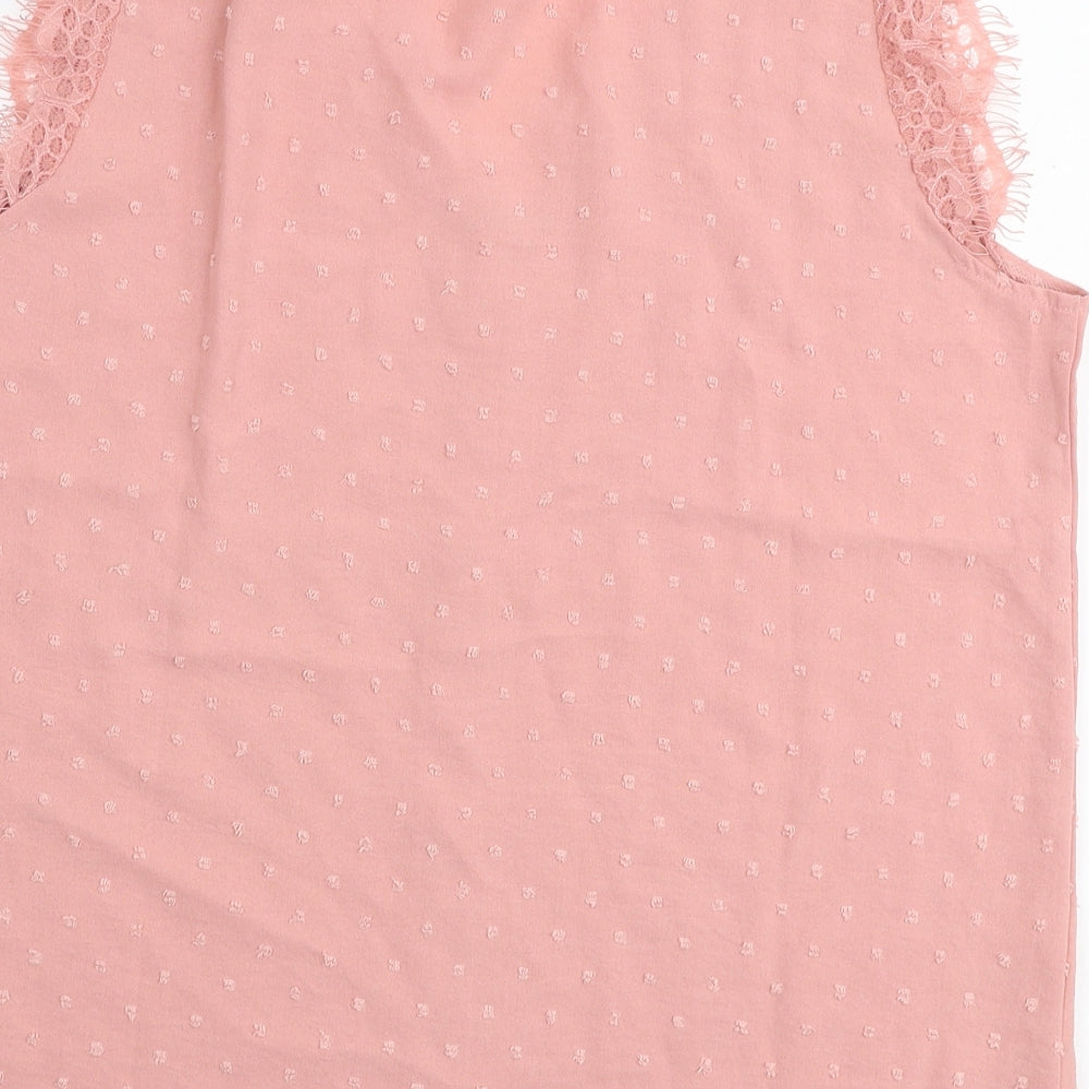 SheIn Womens Pink Polyester Basic Blouse Size XL V-Neck