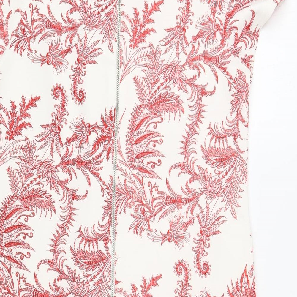 Atmosphere Womens White Paisley Polyester Pencil Dress Size 10 Boat Neck Zip