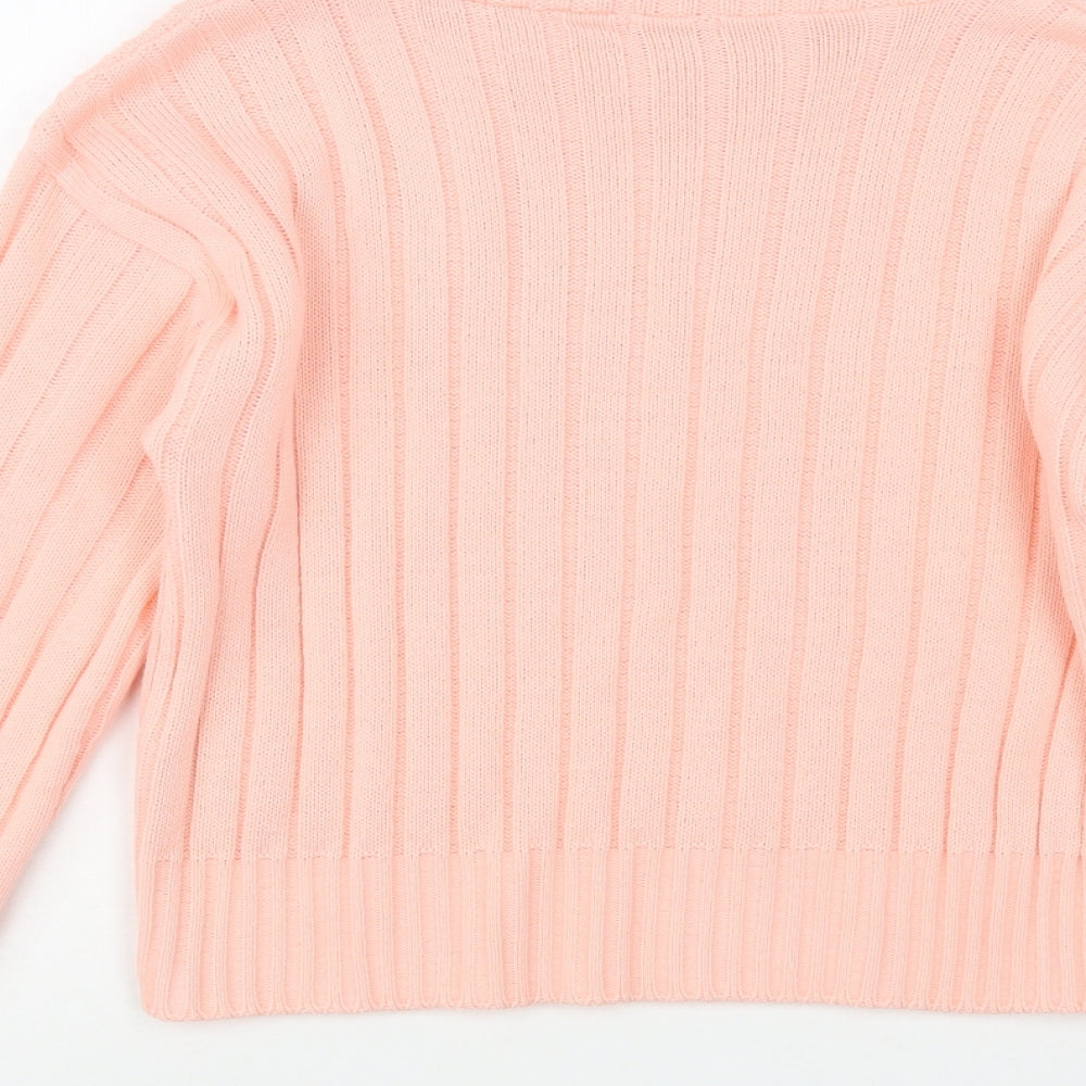 Chemistry Womens Pink Mock Neck Acrylic Pullover Jumper Size M