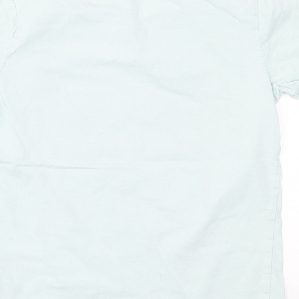 name it Boys Green Cotton Basic T-Shirt Size 11-12 Years Crew Neck Pullover