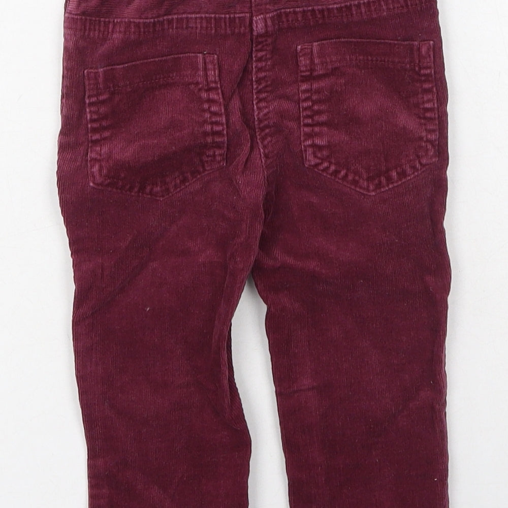 Dunnes Stores Girls Purple Cotton Cargo Trousers Size 9-12 Months