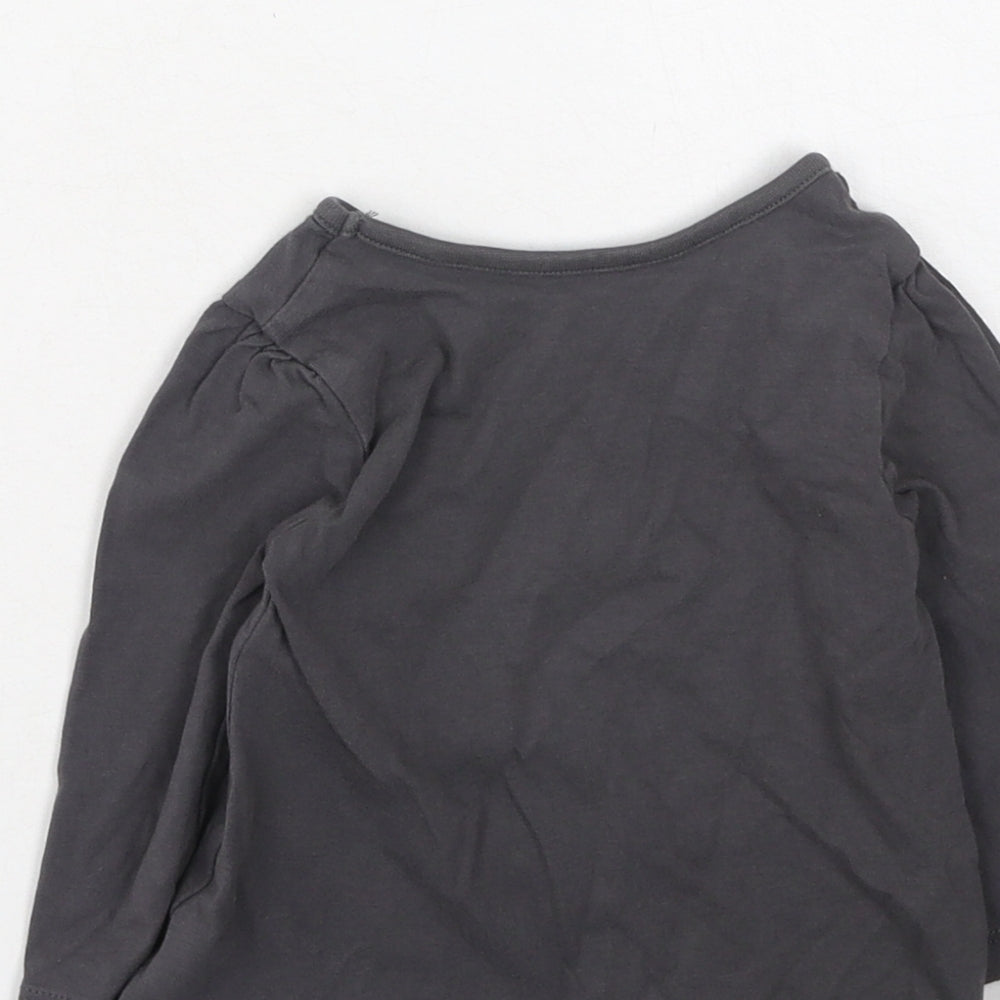 George Boys Grey Cotton Basic Casual Size 6-9 Months Round Neck