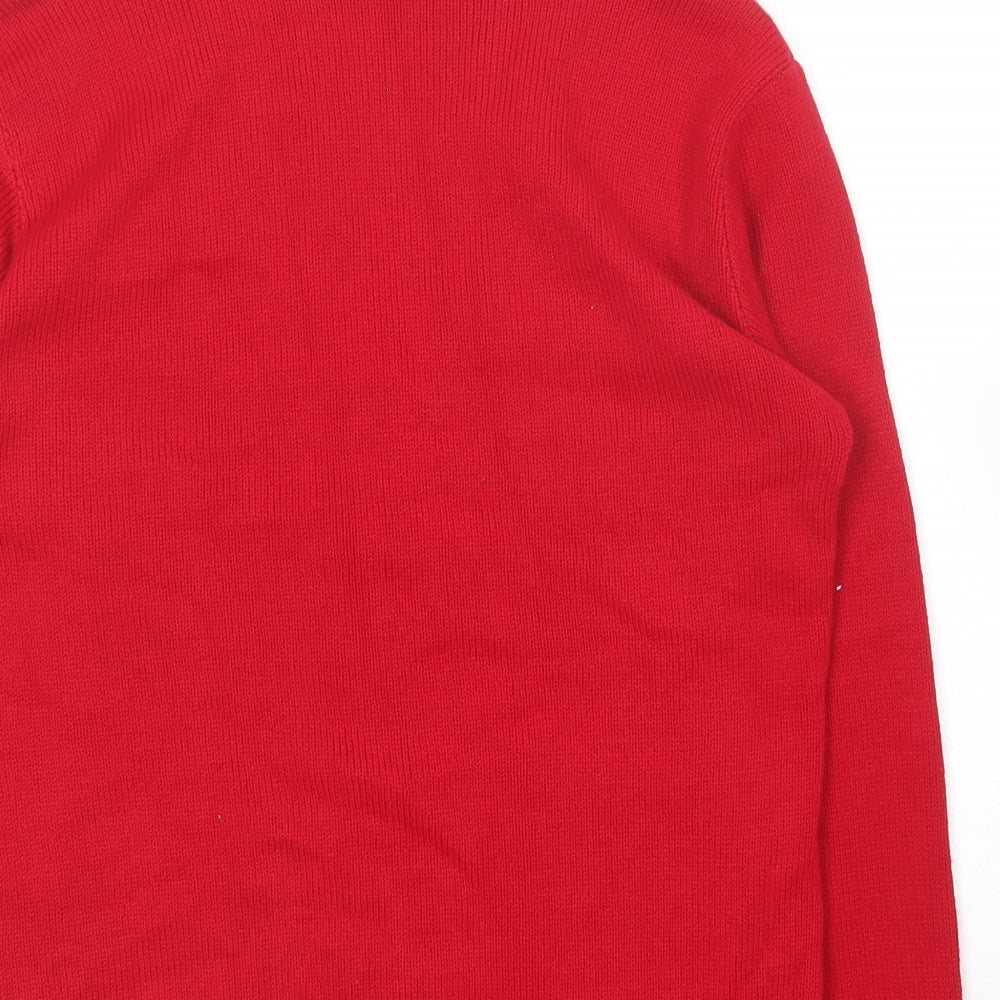 Choice Collection Womens Red V-Neck Acrylic Cardigan Jumper Size S