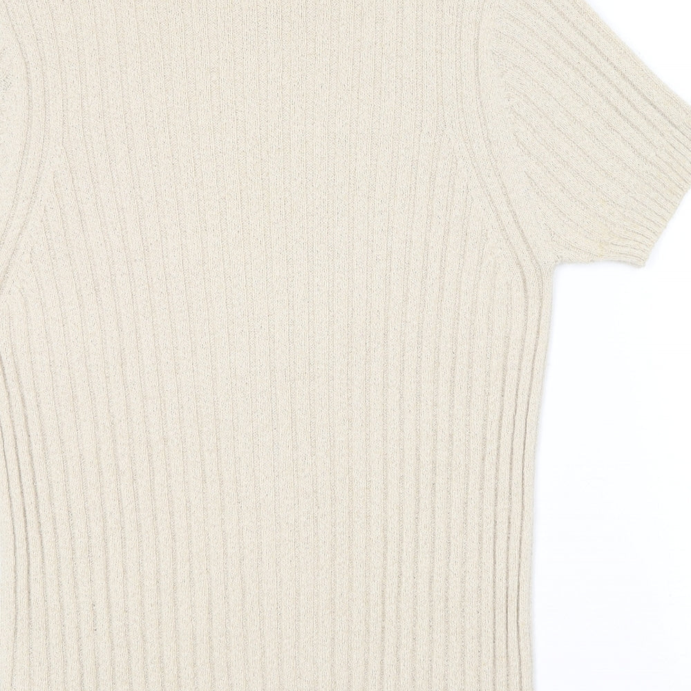 Linea Womens Beige Roll Neck Acrylic Pullover Jumper Size L