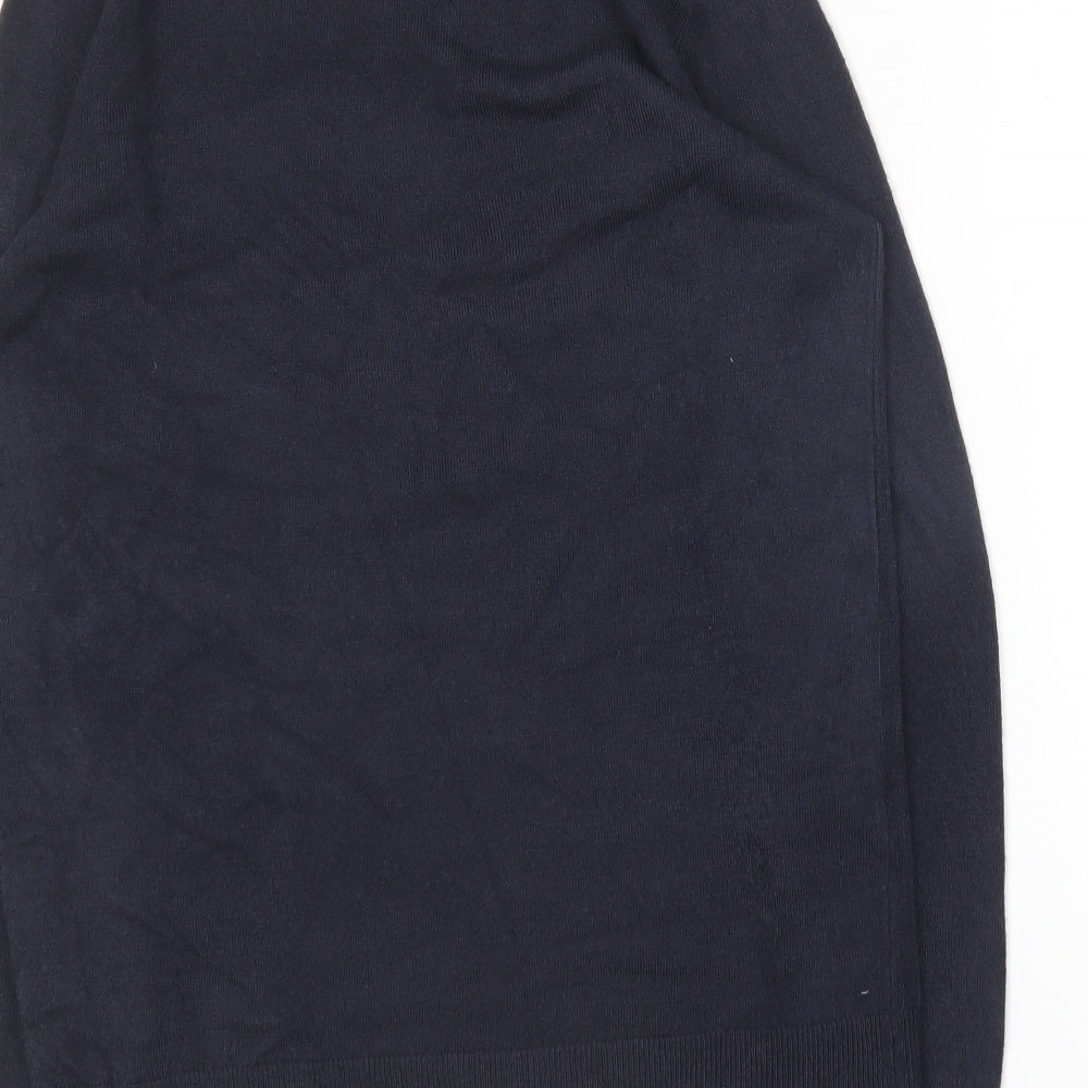 Bonmarché Womens Blue Crew Neck Acrylic Pullover Jumper Size 12