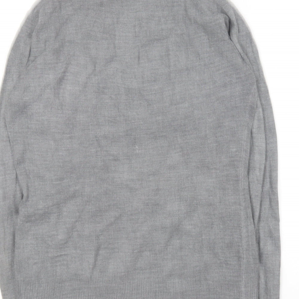 Atmosphere Womens Grey V-Neck Acrylic Cardigan Jumper Size 10
