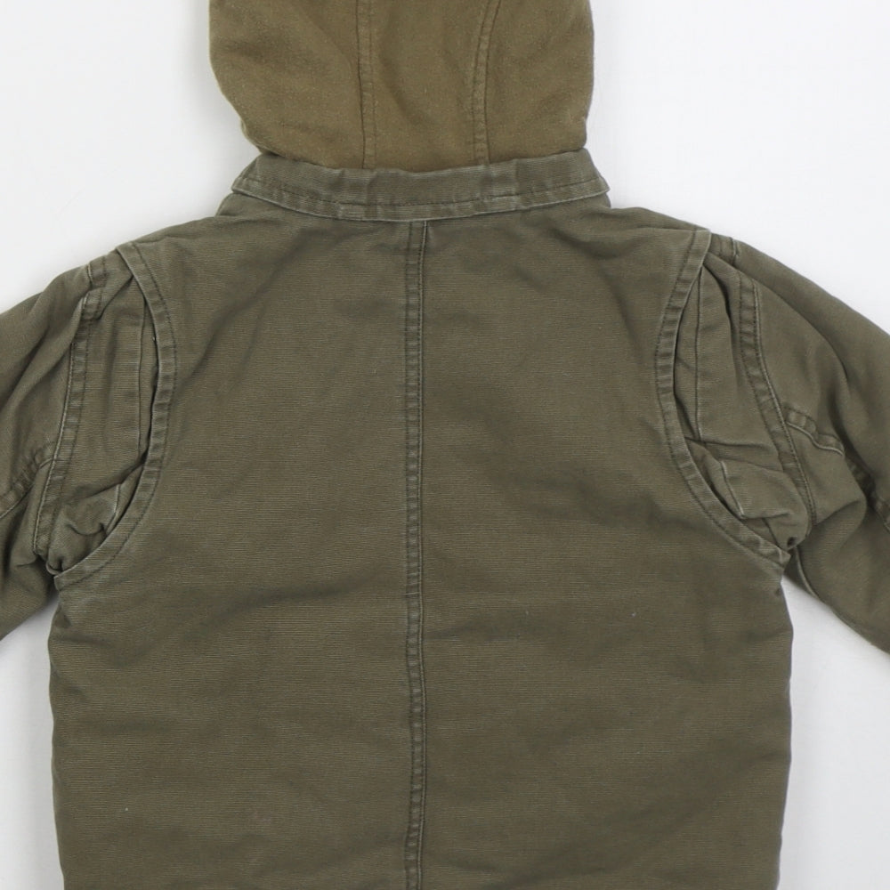 Obaibi Boys Green Basic Coat Coat Size 18 Months Zip