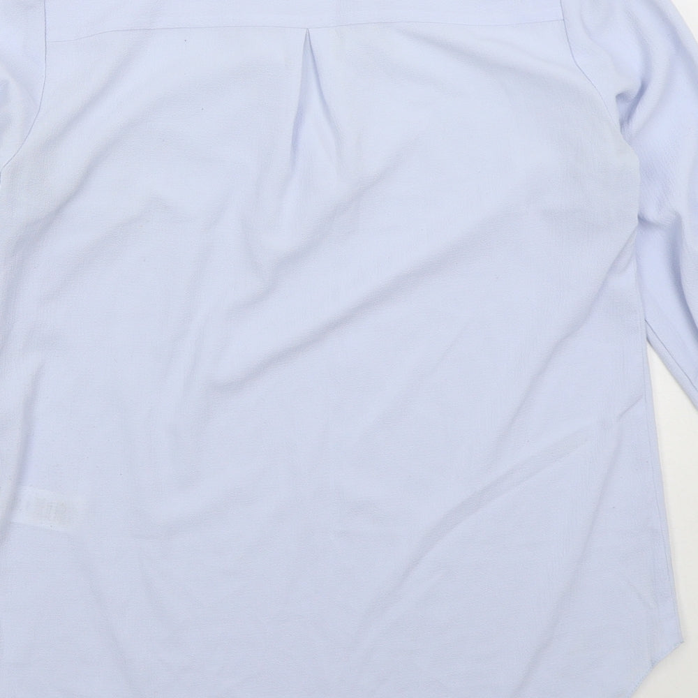 Atmosphere Womens Blue Polyester Basic Blouse Size 6 V-Neck