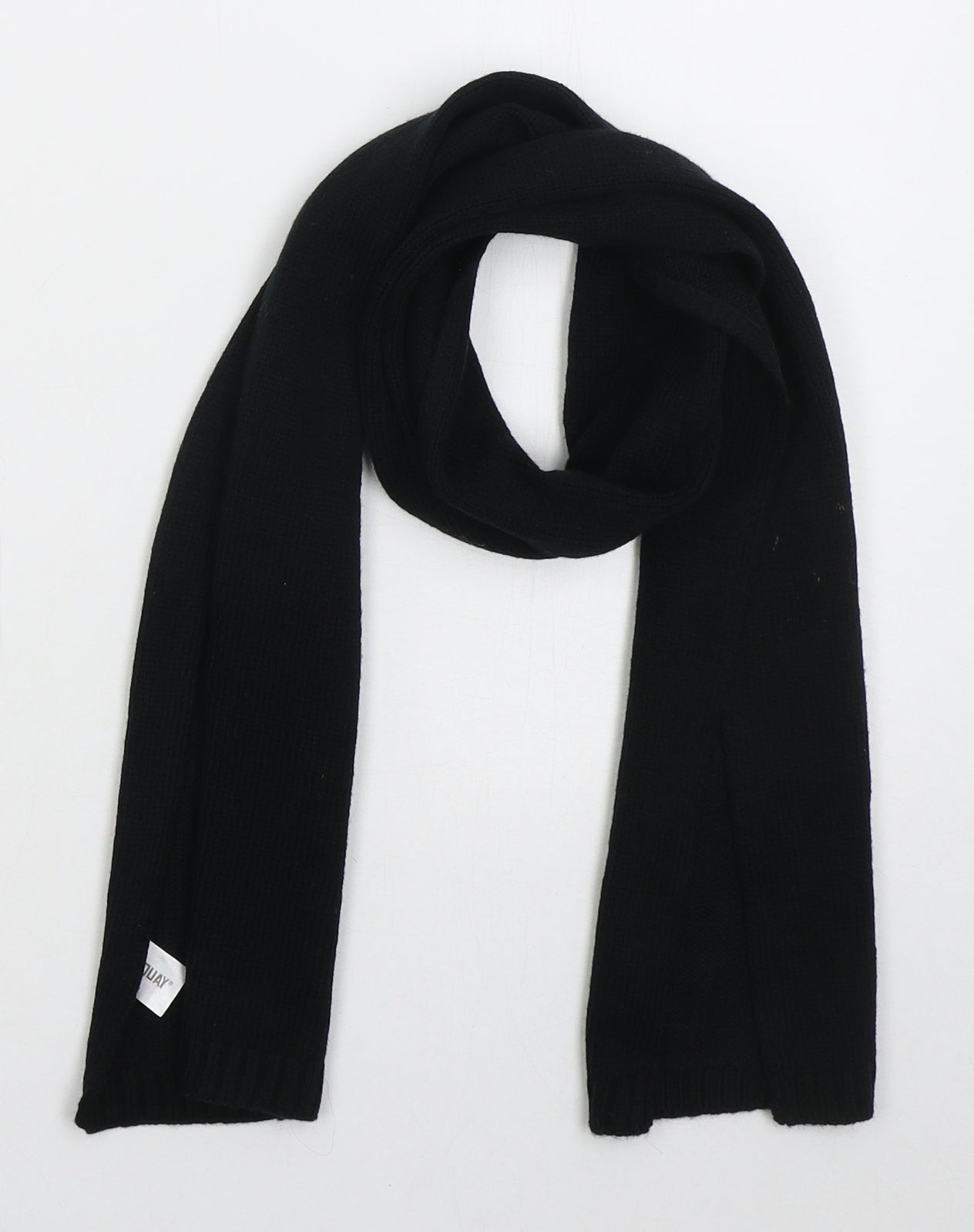 Cargoquay Mens Black Acrylic Rectangle Scarf Scarf One Size