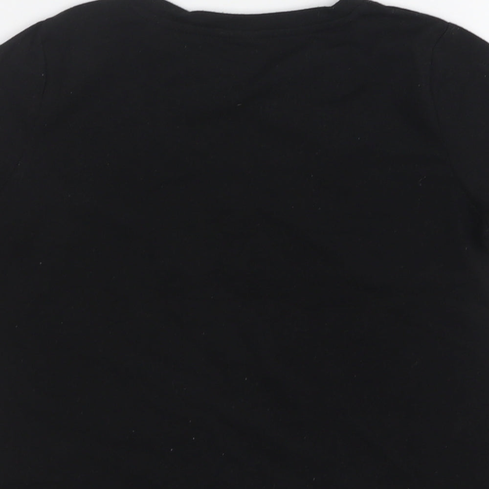 Shein Boys Black Polyester Basic T-Shirt Size 5 Years Round Neck
