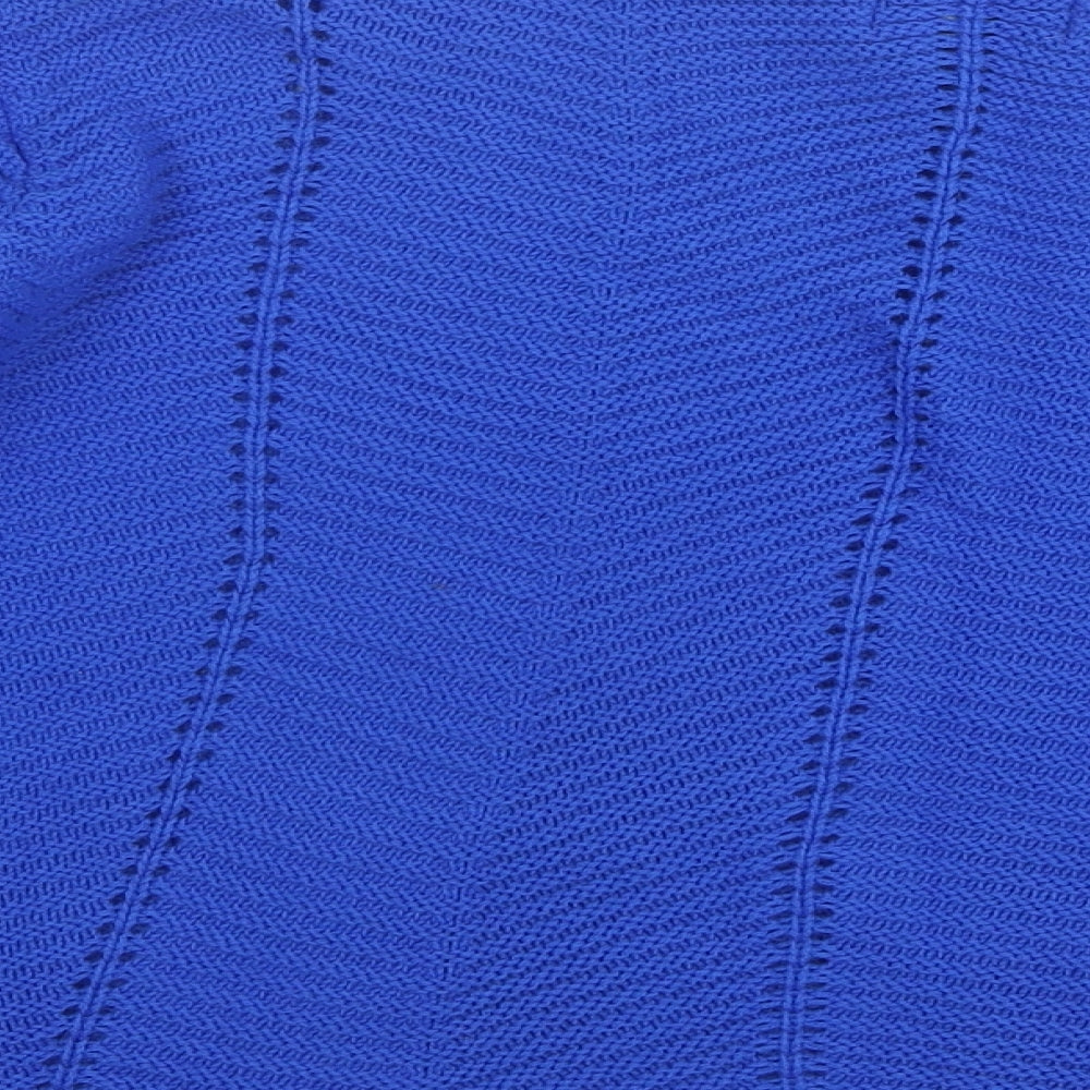 Lyza Fashion Womens Blue Round Neck Acrylic Pullover Jumper Size S