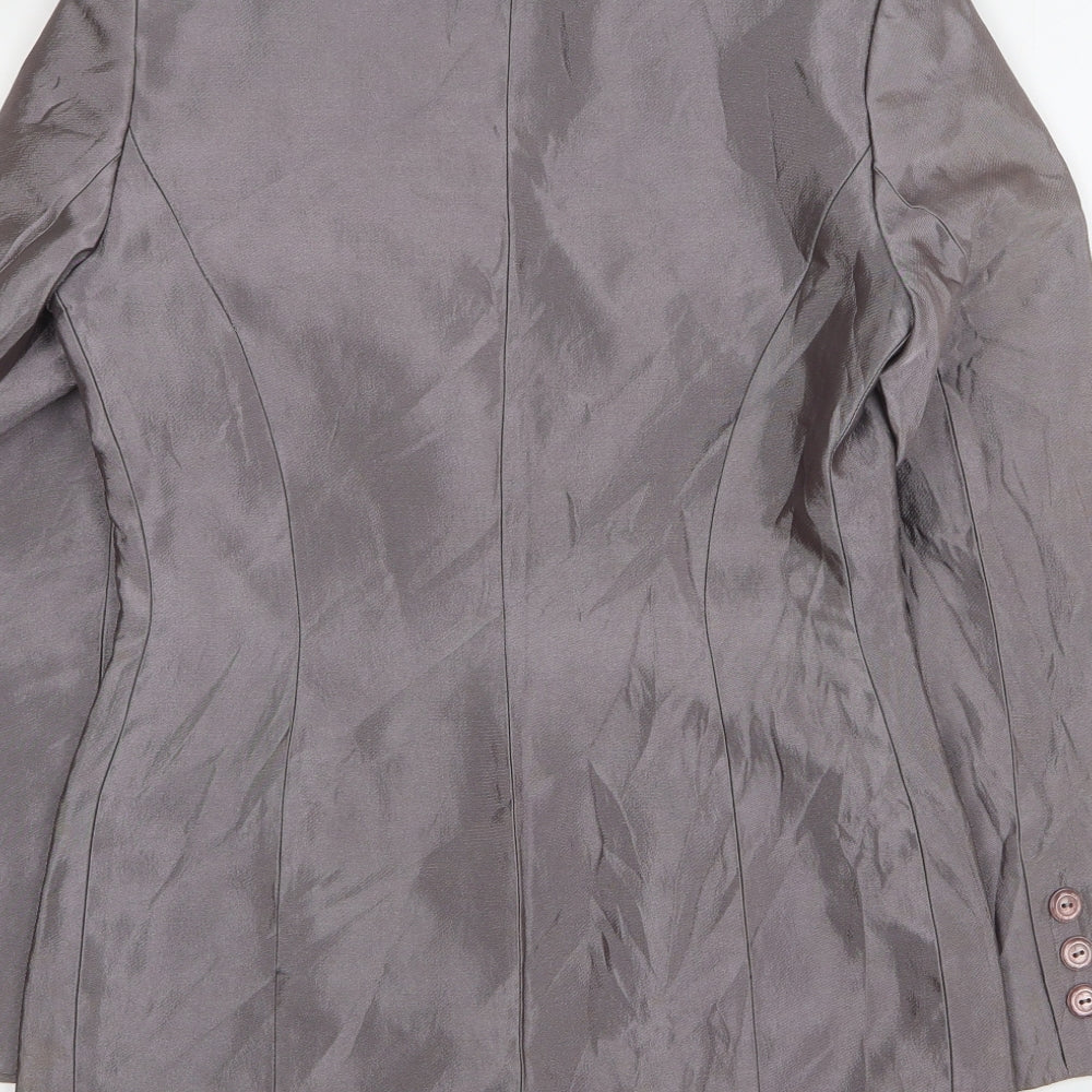 Gina Womens Silver Acetate Jacket Suit Jacket Size 10