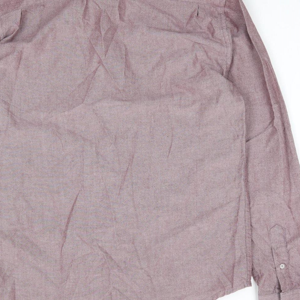 Peter Werth Mens Beige Cotton Button-Up Size 38 Collared Button